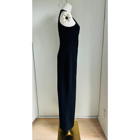 BELLE Badgley Mischka Black Formal Gown Beaded Size 0 Black Tie Party Prom - Picture 5 of 12